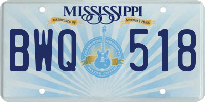 MS license plate BWQ518