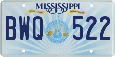 MS license plate BWQ522