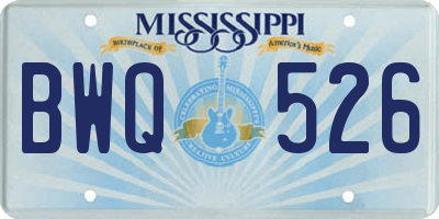 MS license plate BWQ526