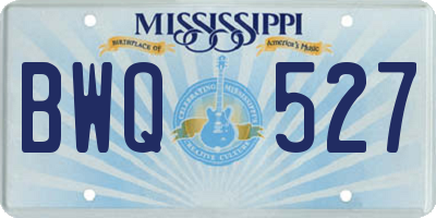 MS license plate BWQ527