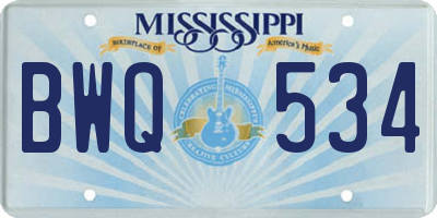 MS license plate BWQ534