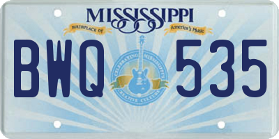 MS license plate BWQ535