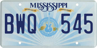 MS license plate BWQ545