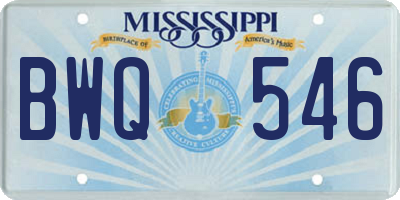 MS license plate BWQ546