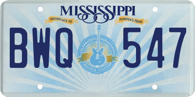 MS license plate BWQ547