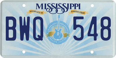 MS license plate BWQ548