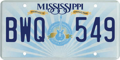 MS license plate BWQ549