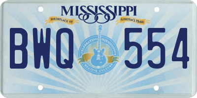 MS license plate BWQ554