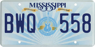 MS license plate BWQ558