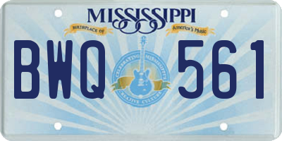 MS license plate BWQ561