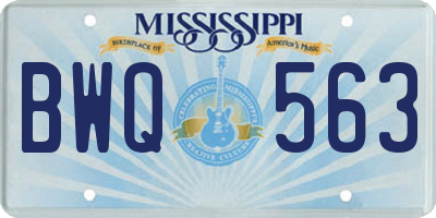 MS license plate BWQ563
