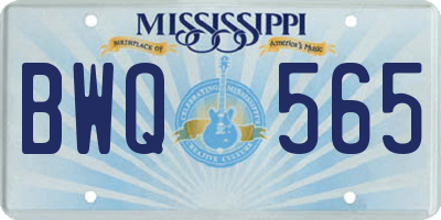 MS license plate BWQ565