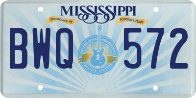MS license plate BWQ572