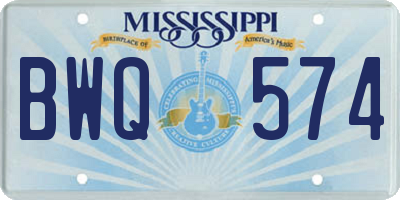 MS license plate BWQ574