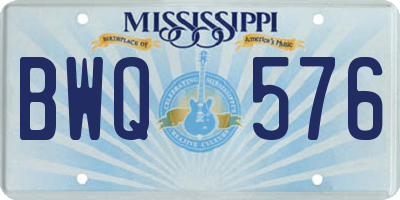 MS license plate BWQ576