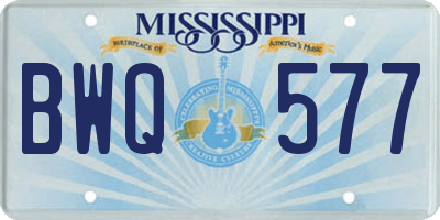 MS license plate BWQ577