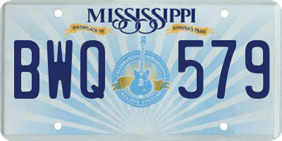 MS license plate BWQ579