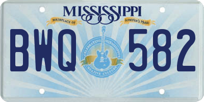 MS license plate BWQ582