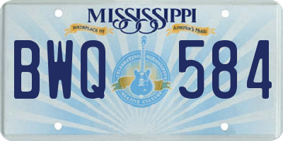 MS license plate BWQ584