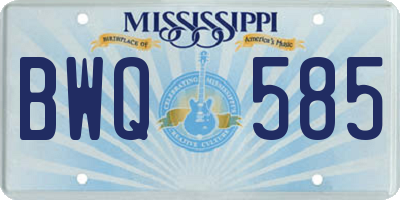 MS license plate BWQ585