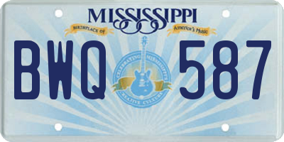 MS license plate BWQ587
