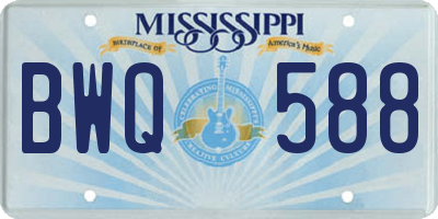 MS license plate BWQ588