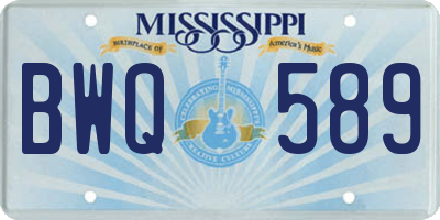 MS license plate BWQ589