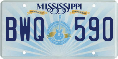 MS license plate BWQ590