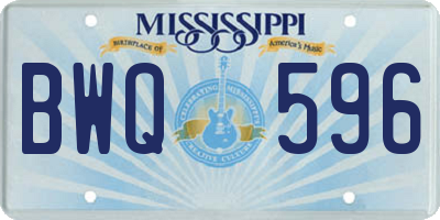 MS license plate BWQ596