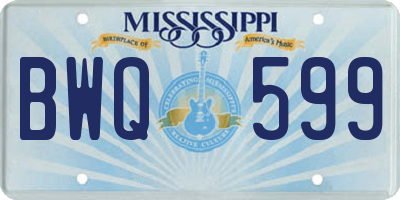 MS license plate BWQ599
