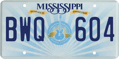 MS license plate BWQ604