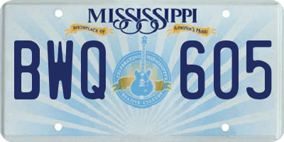 MS license plate BWQ605