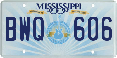 MS license plate BWQ606