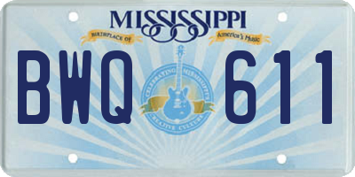 MS license plate BWQ611