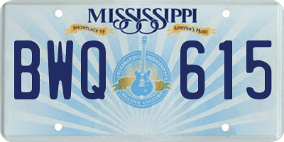 MS license plate BWQ615