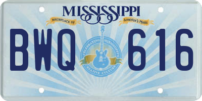 MS license plate BWQ616