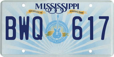 MS license plate BWQ617
