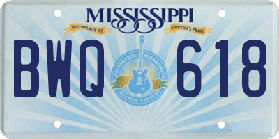 MS license plate BWQ618