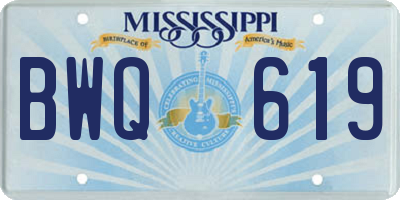 MS license plate BWQ619