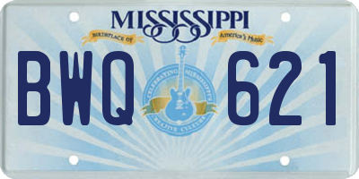 MS license plate BWQ621