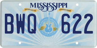 MS license plate BWQ622