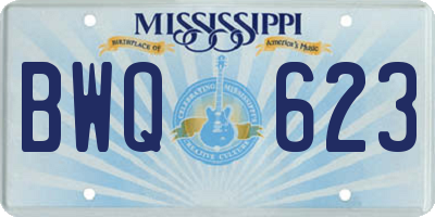MS license plate BWQ623