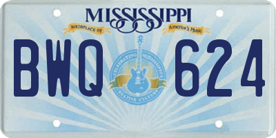 MS license plate BWQ624