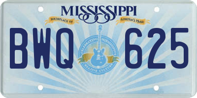 MS license plate BWQ625