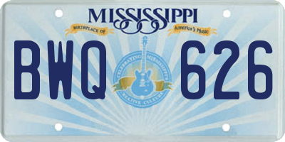 MS license plate BWQ626