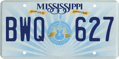 MS license plate BWQ627