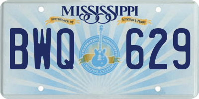 MS license plate BWQ629