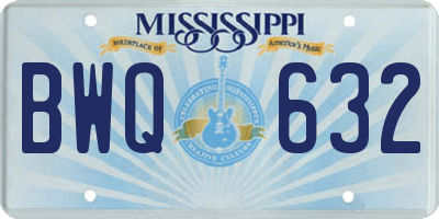MS license plate BWQ632