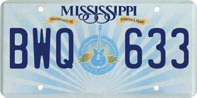 MS license plate BWQ633