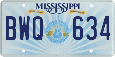MS license plate BWQ634